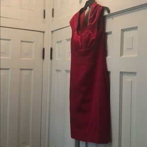 Red silk dress